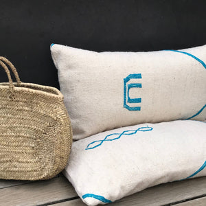 COUSSIN KILIM AZRAQ